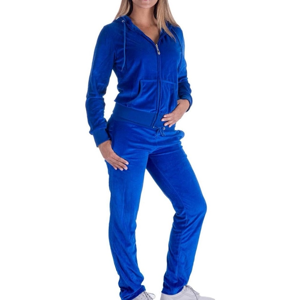 Women's Blue Velour Tracksuit